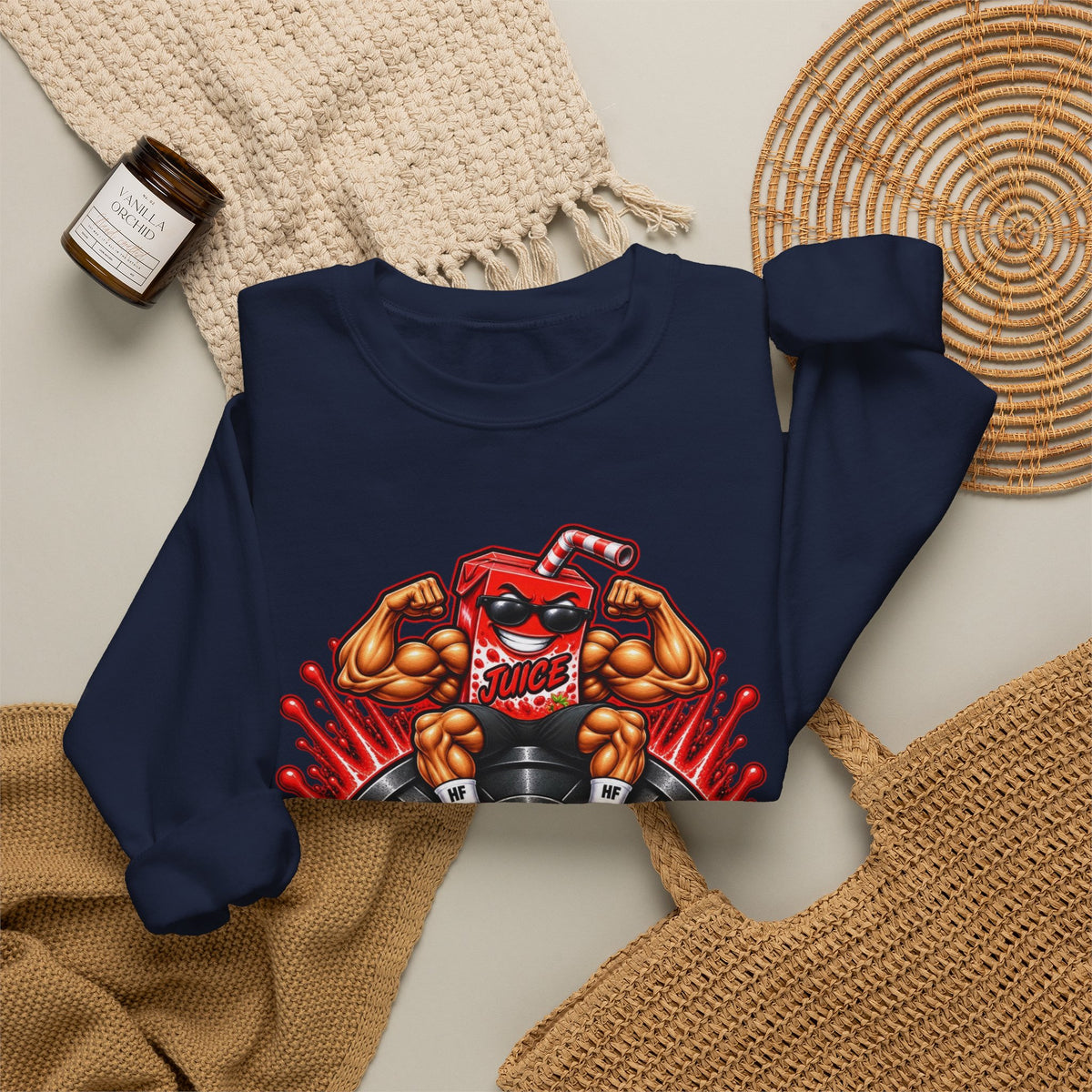 Holsclaw Fitness Crewneck Sweatshirt — Train Hard, Stay Juiced Gym Pullover